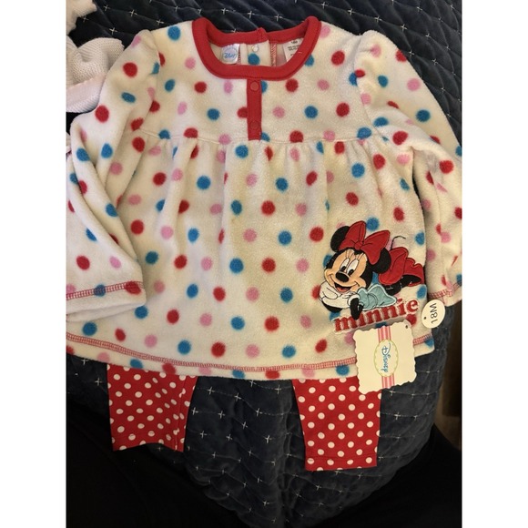 Disney Clothing 18 Mos Minnie Mouse Long Sleeve Disney Store Fleece Dots - Picture 6 of 15